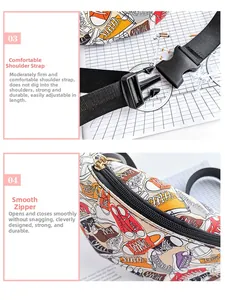 Detail of adjustable nylon strap and smooth durable zipper on sports waist bag