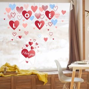 Stickers de fenêtre LOVE cœur romantique pour la Saint-Valentin et décoration murale