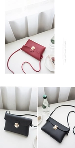 Detail view of stylish crossbody bags in burgundy and black with gold twist locks