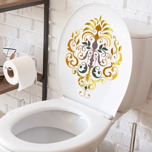 Nordischer gold-grüner Mandala-WC-Sitz-Aufkleber für Badezimmer Dekoration