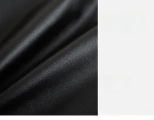 Close-up of waterproof and wear-resistant black leather texture for women tote bag