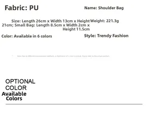 Dimensions détaillées pour sac seau matelassé et petite pochette assortie en similicuir