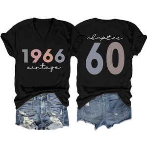 Front and back view of 1966 vintage V-neck T-shirt with chapter 60 back print