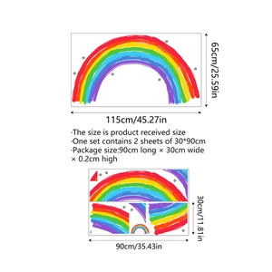 Adesivi murali arcobaleno colorati per cameretta dei bambini decoro 115x65cm
