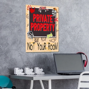 Street art style Private Property metal sign for bedroom door and home wall decor