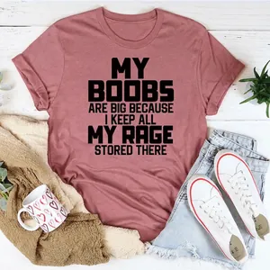 Maglietta da Donna Divertente Slogan Misto Cotone Girocollo Manica Corta Vestibilità Larga Casual Tee Top con Stampa Lettere