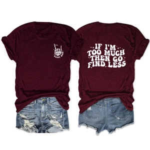 Detail of burgundy Sassy Mom tee and distressed denim shorts with typography print