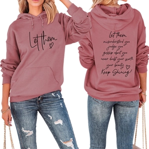 Front and back detail of dusty pink oversized hoodie with heart and letter prints