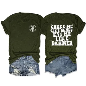 Women Casual Cotton Blend Short Sleeve T-Shirt Retro Letter Print Round Neck Summer Loose Streetwear Graphic Tee Top
