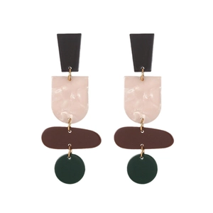 Boucles d'oreilles pendantes géométriques en acrylique coloré pour femmes