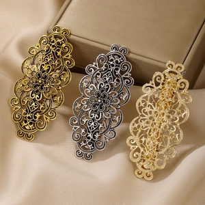 Vintage Paleisstijl Opengewerkte Bloem Haarklem Zinklegering Metaal Franse Haarspeld Voor Vrouwen Dagelijks Feest Haaraccessoires