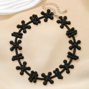 Halloween black silicone vampire bone choker with adjustable metal lobster clasp