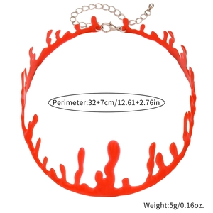 Halloween bloody choker with red silicone blood drip design and adjustable silver clasp