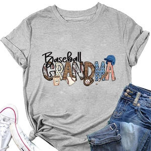 Detail of Baseball Grandma tee with vintage print, casual jeans, and canvas shoes