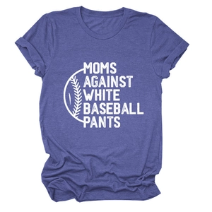 Détail du t-shirt gris chiné avec imprimé Moms Against White Baseball Pants de qualité