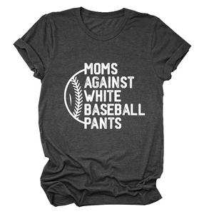 T-shirt gris foncé ample avec slogan Moms Against White Baseball Pants et graphique