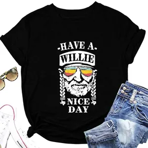 Women's Casual Cotton Blend T-Shirt Retro Graphic Music Portrait Short Sleeve Crew Neck Summer Fashion Streetwear Top