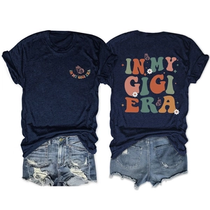 Women's In My Gigi Era t-shirt and ripped denim shorts set with butterfly print back view