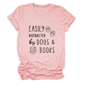 Detail of the high-quality cotton fabric and graphic print on this pink slogan t-shirt