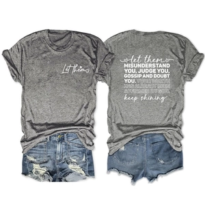 Vues avant et arrière d'un t-shirt gris anthracite avec lettrage blanc d'inspiration