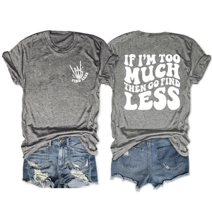 Vue détaillée du t-shirt gris chiné avec impression graphique blanche recto et verso