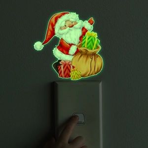 Adesivo luminoso di Babbo Natale per interruttore e decorazione murale natalizia