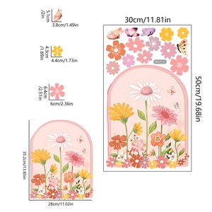 Stickers muraux fleurs et papillons frais de 50x30cm pour la décoration de la maison