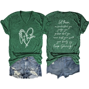 Ensemble d'été T-shirt Let Them Misunderstand pour femme et short en jean vieilli