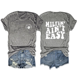 Flat lay of gray T-shirt with skeleton hand logo and denim shorts set with back print
