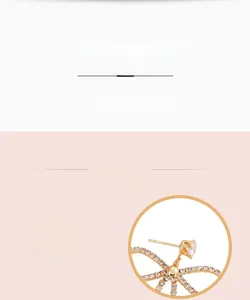 Vue détaillée de boucles d'oreilles papillon avec tige en argent et strass