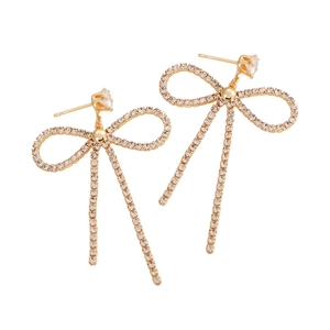 Boucles d'oreilles papillon dorées élégantes avec cristaux et longues franges pendantes
