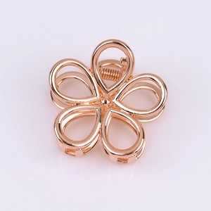 Ausgehöhlte Blumen Haarklammer Legierung Metall Fünf Blütenblätter Geometrische Minimalistische Haarnadel Damen Kopfschmuck