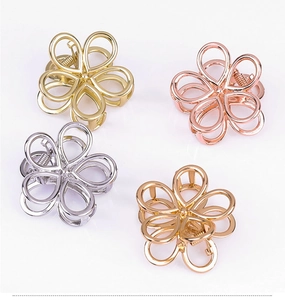 Blumen-Haarklammern aus Legierung in Gold, Silber, Roségold und Bronze
