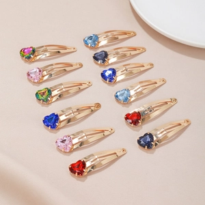 Legierung Strass Herz BB Haarspangen Für Damen Mädchen Süße Bunte Kristall Haarnadeln Set Seiten Pony Clip Haarschmuck