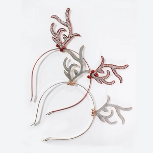 Serre-Tête Bois de Renne de Noël Paillettes Brillantes Cerceau de Cheveux pour Festival Anniversaire Fête Accessoires Femme Enfants Bijoux