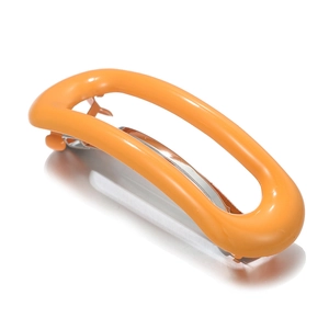 Minimalist orange acetate spring clip hair barrette with a smooth glossy finish for women