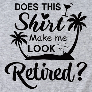 T-Shirt Décontracté en Mélange de Coton pour Femmes Col Rond Manches Courtes Imprimé Tropical Slogan Retired Été Top Large