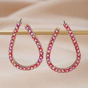 Orecchini A Goccia Moda Lega Strass Perline Resina Cerchi Geometrici Retrò Eleganti Per Donne Accessorio