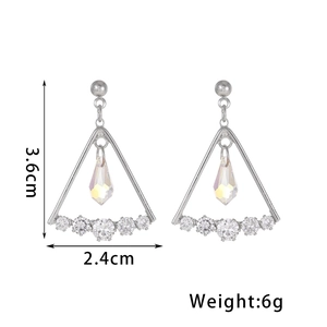 Detail view of bow zircon earrings showing dimensions 3.6cm by 2.4cm and 6g weight
