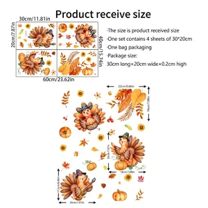 Spécifications de taille et détails de mise en page des stickers de Thanksgiving