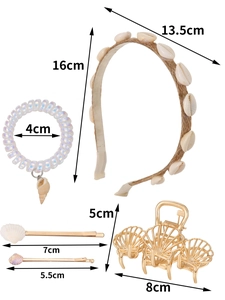 Tableau détaillé des tailles pour kit d'accessoires cheveux coquillage avec serre-tête
