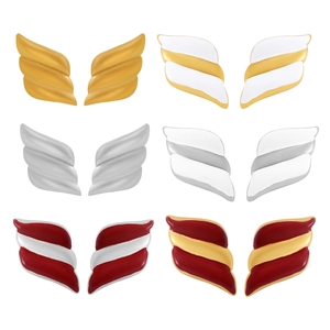 Minimalist enamel wing earrings in 18k gold plated titanium steel with various colors