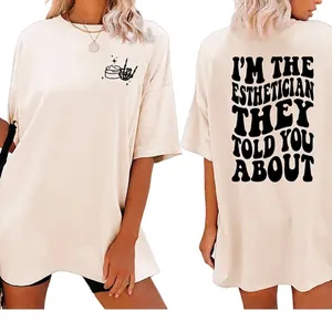 Women's Oversized T-Shirt Esthetician Graphic Print Round Neck Short Sleeve Cotton Blend Casual Loose Tee Top