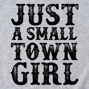 T-shirt en tricot gris avec graphique vintage noir 'JUST A SMALL TOWN GIRL'