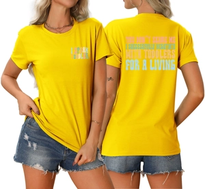 Vues avant et arrière du t-shirt jaune avec imprimé You Don't Scare Me accrocheur