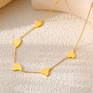 Minimalistische Herzanhänger Halskette Edelstahl 18K Vergoldet Elegante Zierliche Schlüsselbeinkette Für Damen