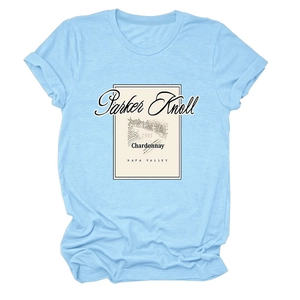 Light blue Parker Knoll 1993 vintage vineyard print crew neck short sleeve cotton T-shirt
