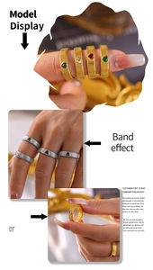 Detailansicht eines Vintage-Goldrings mit Stufentextur und farbigen Herzsteinen