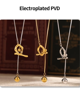 Détail du collier de perles en acier inoxydable plaqué PVD avec fermoir OT