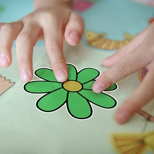 Kids adhesive coloring wall sticker featuring a large sunflower for creative early education